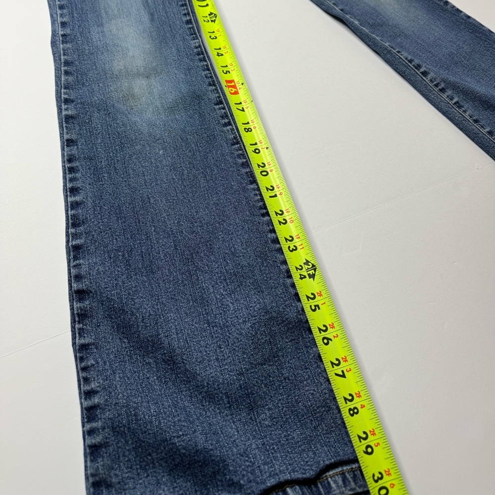 Baby Phat Jeans Womens Size 1 Low Rise Flare Blue Denim Y2K Embroidered Logo - Picture 4 of 10